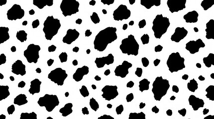 Obraz premium Black and White Dalmatian Spot Pattern for Fashion or Design
