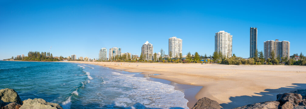 Aerial view of Coolangatta Beach on the Gold Coast