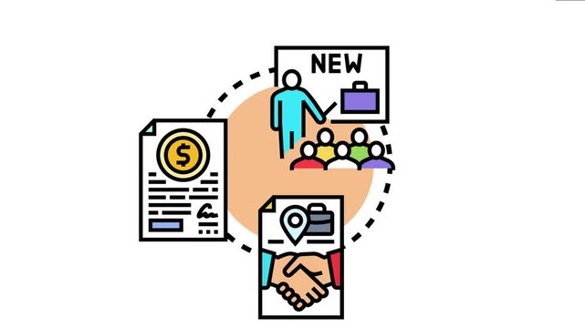 Joint venture contract stipulations are illustrated with business partners discussing new agreements, financial investments, and legal documents for collaborating on a project