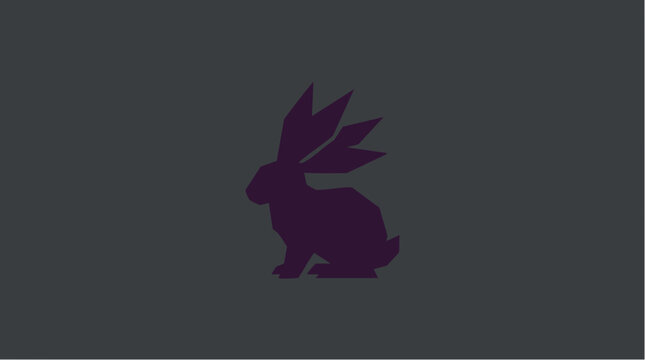 Geometric Rabbit Silhouette Icon Vector Illustration