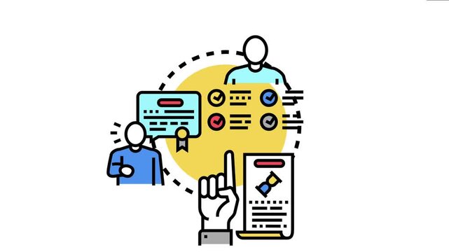 Evaluating candidates based on criteria, qualifications, and perceived value, with a judge or assessor weighing options and making a selection for a task or competition