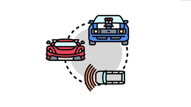Cars concept with modern, sport, and classic vehicle types displayed, reflecting transportation evolution and various driving experiences and features