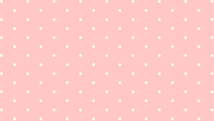 Charming pink polka dot pattern background featuring a classic white dot design for a retro aesthetic © Salma