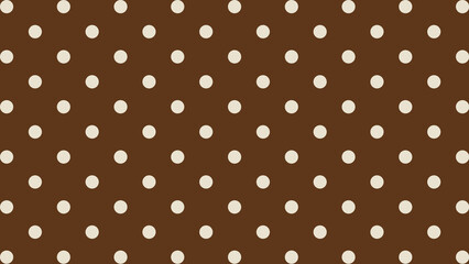 Brown polka dot pattern background illustration with repeating white circular shapes in a clean geometric layout © Salma
