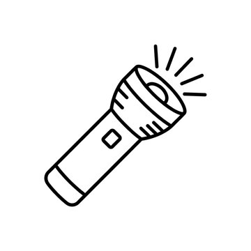Glowing Flashlight Torch Lighting Illumination Concept Icon
