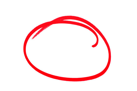 Red brush stroke frame highlight on transparent background, design element