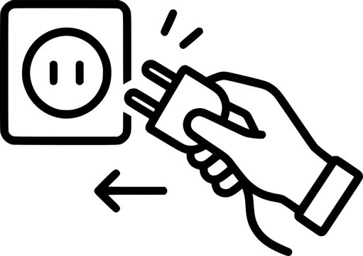 Unplug Power Energy Saving Electricity Outline Icon