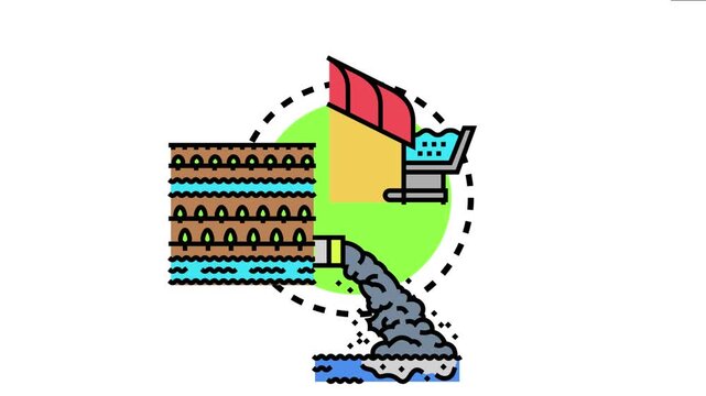 Rainwater catchment system collecting precipitation from a roof, storing it, and directing it into an irrigation network for plants, highlighting sustainable water management