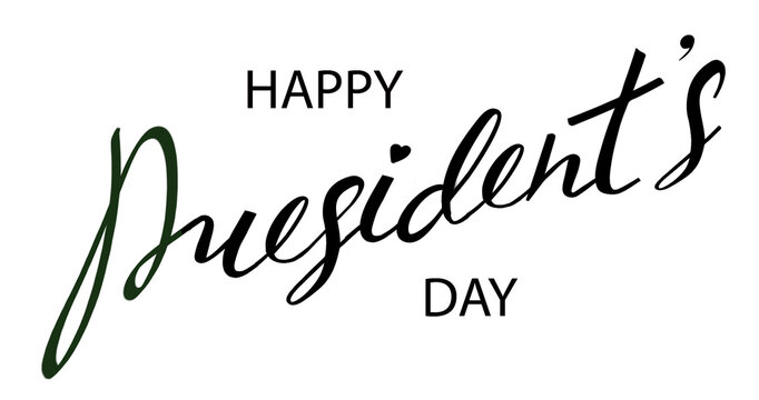 Celebration of Presidents Day with decorative text showing holiday greetings isolated on transparent background, PNG file
