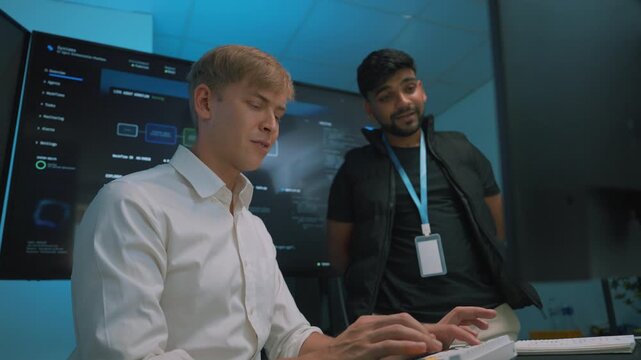 Two software development teams collaborate to discuss AI coding and project strategies at work, brainstorming for startups, and code review training with mentors