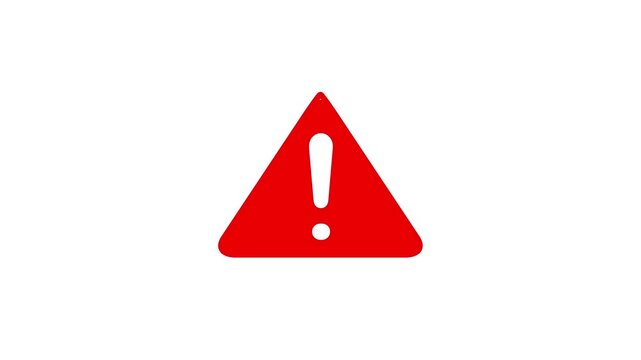 alert risk safety danger road warning sign sign symbol animated video Motion graphics of concept Motion graphics of concept white background. 4k video