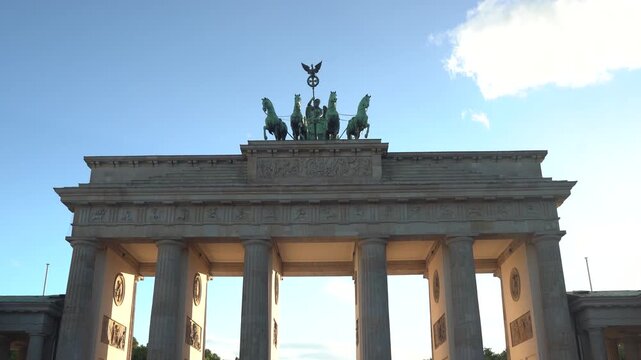 Brandenburg Gate Quadriga Statue Against Clear Blue Sky