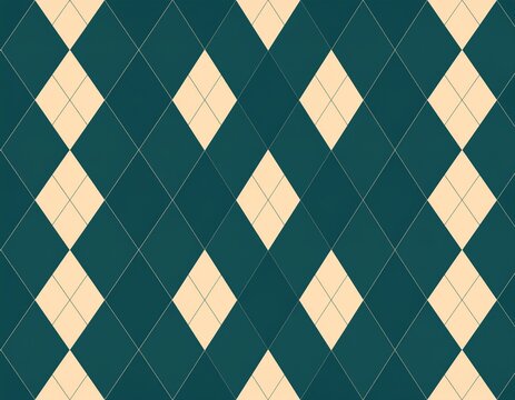 Dark Teal and Sand Argyle Pattern Surface Design