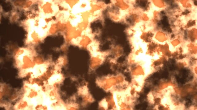 Fiery orange and yellow abstract plasma cloud texture with boiling motion fire glow heat flame