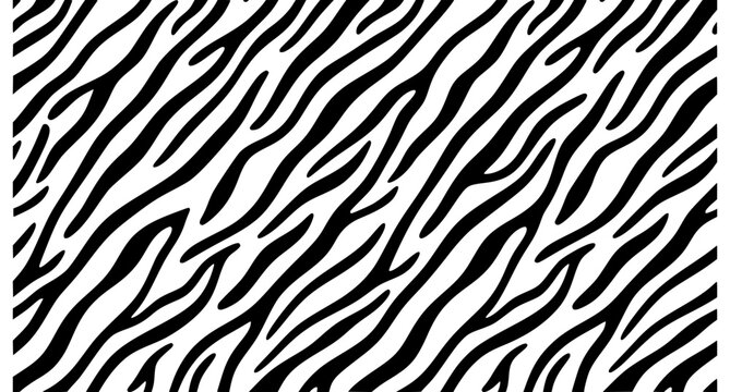 Q Abstract hand drawn zebra stripe pattern vector illustration on white background