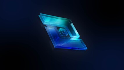 Futuristic Blue Glass 3D Logo Reveal