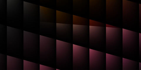 Obraz premium Stunning Dark Red vector texture in rectangular style. Abstract black plastic surface made from connected triangles. 3d illustration. Light Red, Yellow vector shining triangular backdrop.