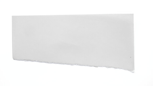 piece of blank white paper texture background torn and ripped on transparent background. document frame design