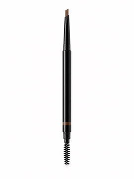 Black dual ended eyebrow grooming pencil with spoolie brush
