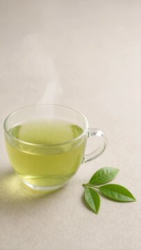 Fresh Green Tea in a Cup for a Healthy Herbal Beverage