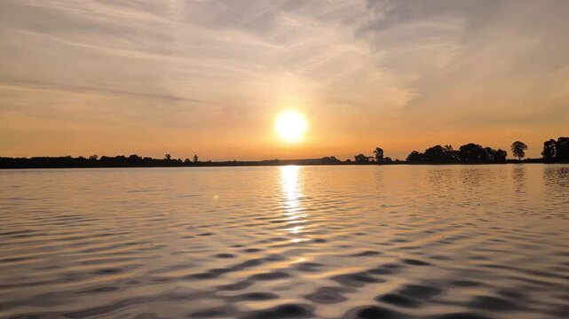 beautiful sunrise over the lake