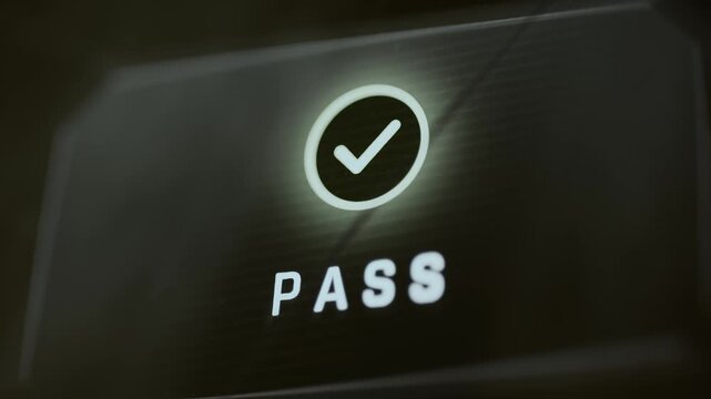 Checkmark validation confirms passed inspection result