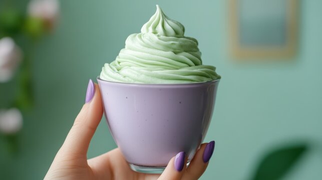 Ube and Matcha drink on white background,Iced Ube Latte,and matcha latte,PopularTrendy Purple Coffee Shop,plant based recipes,superfood,menu and banner,Healthy and wellness concept.