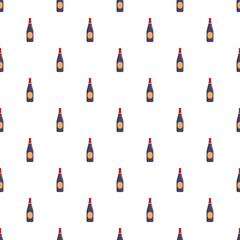Naklejka premium Repeating flat design wine bottle pattern on a white background