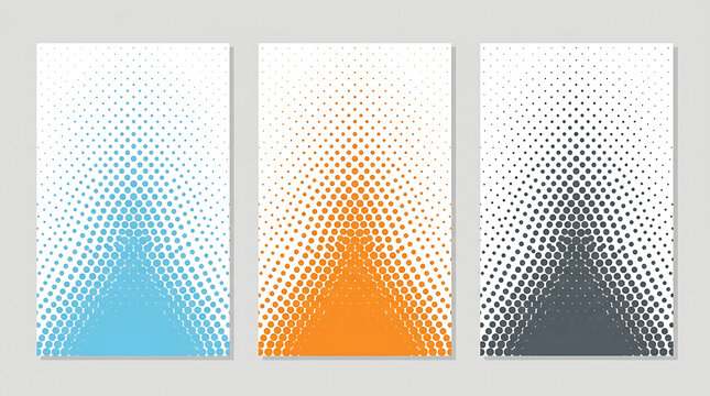 Set of three vertical banners with modern pixel art patterns