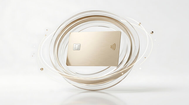 Luxury Gold Contactless Banking Card Design With Premium Metallic Finish Elegant NFC Payment Concept for Finance Fintech Digital Banking Business and Modern Branding