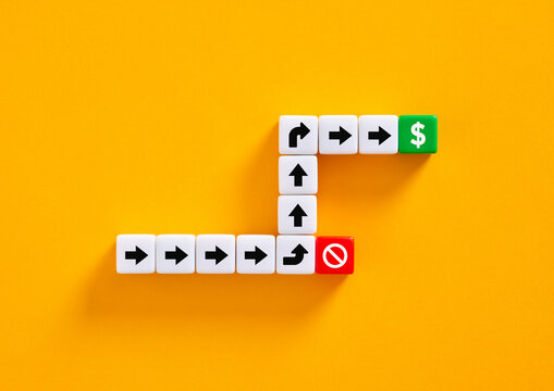 Financial path avoiding obstacles to reach success