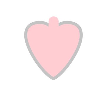 Vector illustration of a pink heart-shaped sticker with a gray border and a small tab detail at the top. Clean and modern design, suitable for user interface (UI) elements, decor, and more.