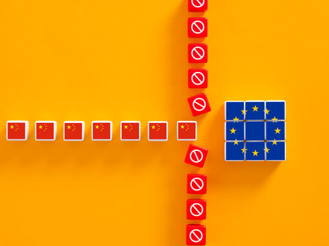 China and European Union trade conflict with sanctions