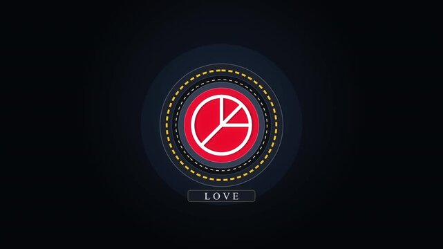 Loop animation love symbol prevents nuclear button press concept for peace and no war