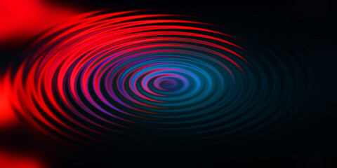 Dark ripple water effect background with striking red and blue neon light contrast for cinematic moody digital art projects. © sd