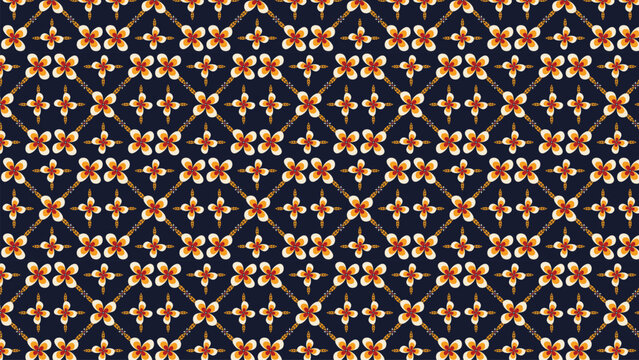 Seamless floral geometric pattern dark background
