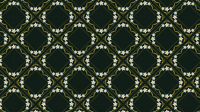 Elegant floral geometric seamless pattern dark background