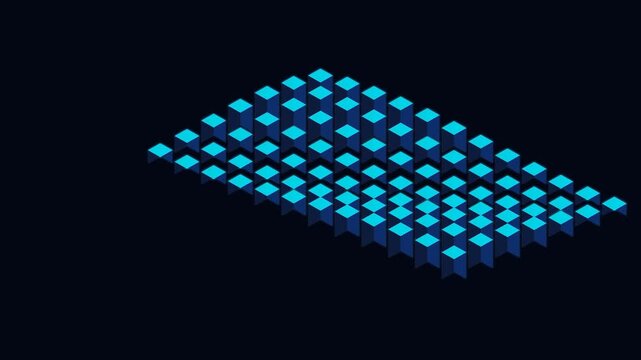 Isometric Fintech Dashboard Data Column Wave 4K Loop