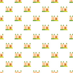 Naklejka premium Castle fortress buildings repeatedly creating a tileable pattern