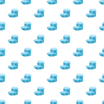 Ice blocks forming a seamless repeating blue step pattern