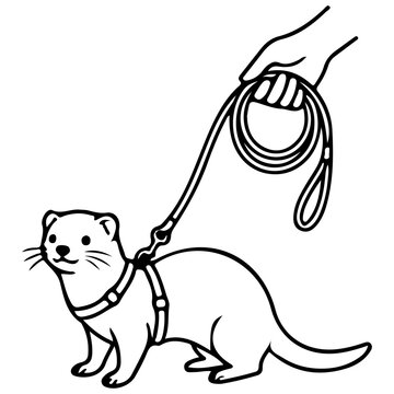 Vector ilustaration of ferret walking