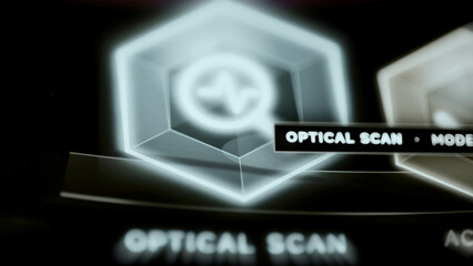 Optical scan icon sits above mode banner