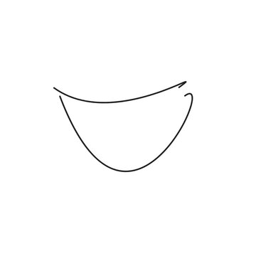 vector A simple line illustration featuring a friendly smiling mouth. This minimalist design perfect for logos, icons, graphic elements, modern aesthetics, and creative projects with a health theme