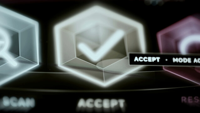 Accept tile contains large white checkmark