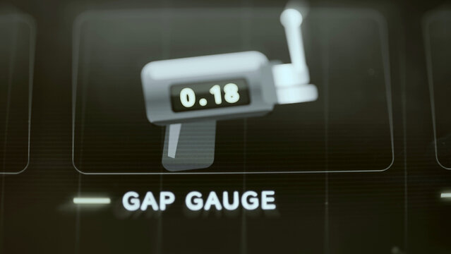 Digital gap gauge display reads 0.18
