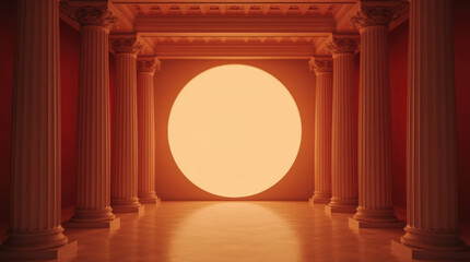 Naklejka premium Classical hall glowing archway interior