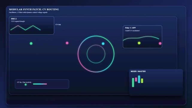 Modern minimalist circular logo reveal animation with sleek blue gradient background