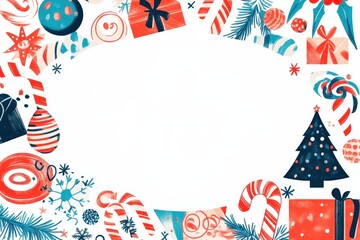Obraz premium Fast kaleidoscope frame a square frame with quick mirror patterns and a christmas tree for an xmas holiday event