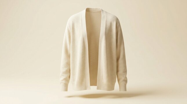 Cozy Cream Colored Cardigan Sweater Displayed on a Mannequin.