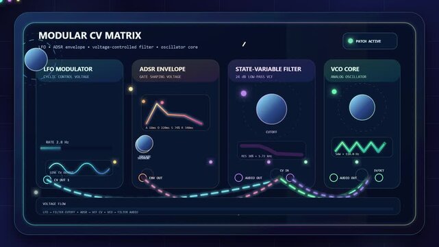 Modern minimalist solar system model with glowing planets and orbiting comets